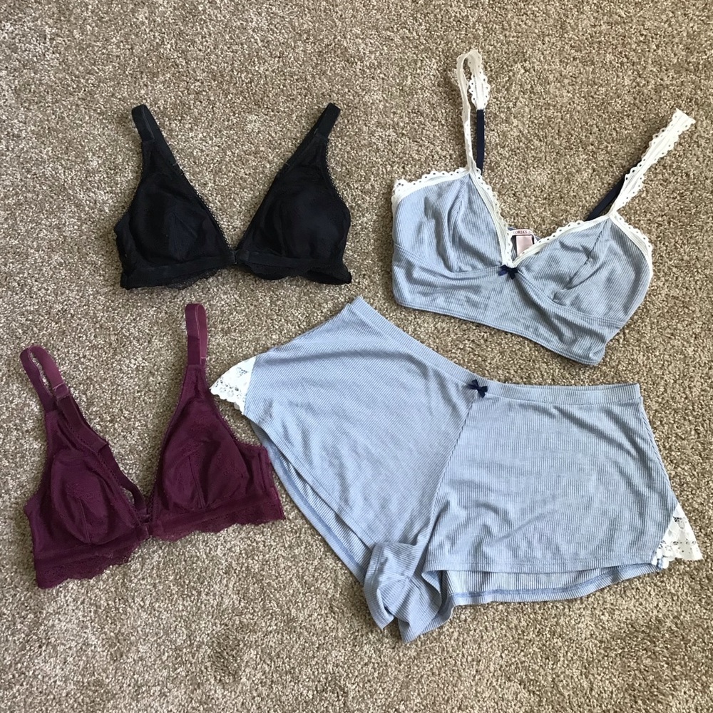 2 piece set and 2 bralette bundle